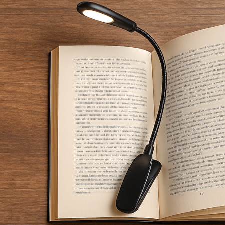 book-light-placeholder Image of a Clip-on LED reading light with adjustable brightness for books